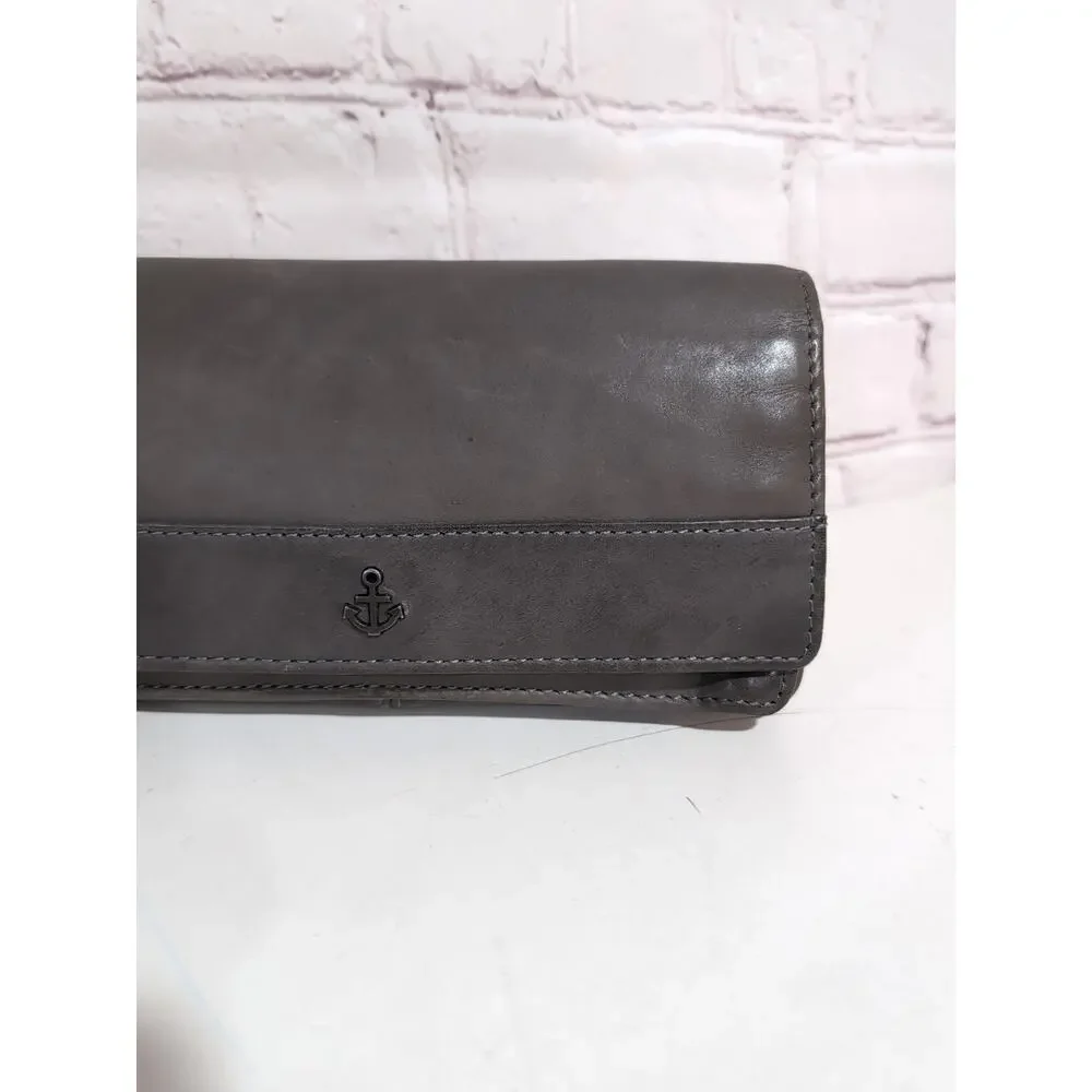 Harbour 2nd Luja Gray Leather Wallet Bi Fold Wallet NWOT 7 X 4 - Picture 3 of 11